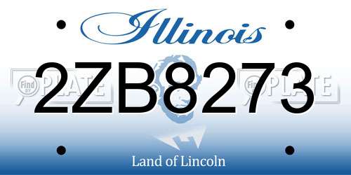 2ZB8273 Illinois License Plate