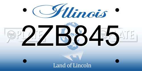 2ZB845 Illinois License Plate