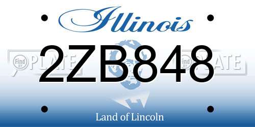 2ZB848 Illinois License Plate
