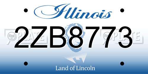2ZB8773 Illinois License Plate