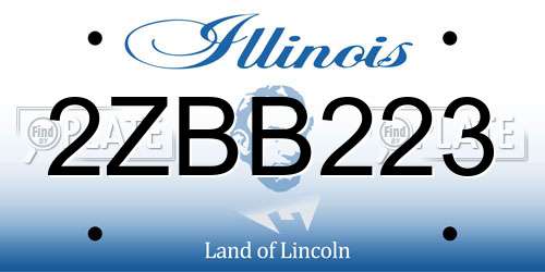 2ZBB223 Illinois License Plate
