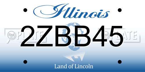 2ZBB45 Illinois License Plate