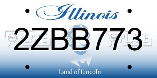 2ZBB773 Illinois License Plate