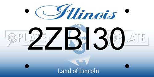 2ZBI30 Illinois License Plate
