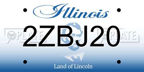 2ZBJ20 Illinois License Plate