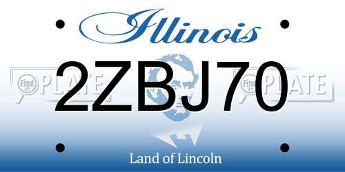 2ZBJ70 Illinois License Plate