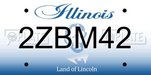 2ZBM42 Illinois License Plate