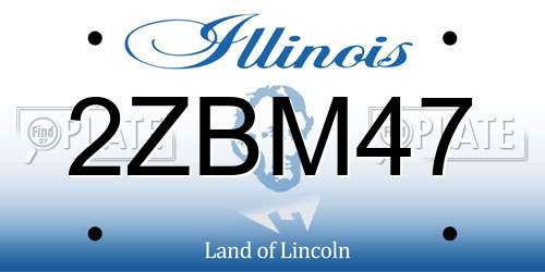 2ZBM47 Illinois License Plate