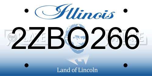 2ZBO266 Illinois License Plate