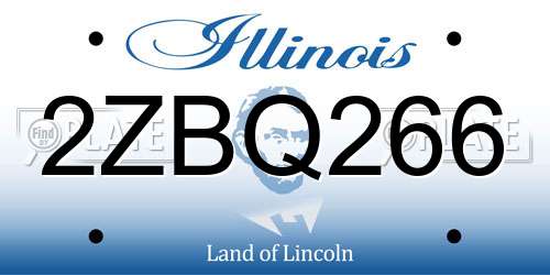 2ZBQ266 Illinois License Plate