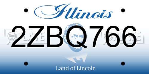 2ZBQ766 Illinois License Plate