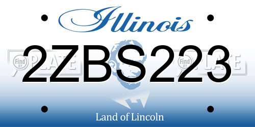 2ZBS223 Illinois License Plate