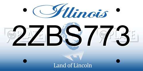 2ZBS773 Illinois License Plate