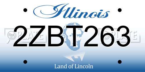 2ZBT263 Illinois License Plate