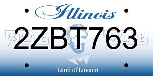 2ZBT763 Illinois License Plate