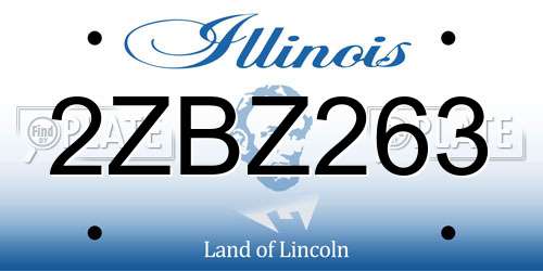 2ZBZ263 Illinois License Plate