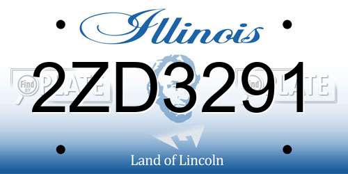 2ZD3291 Illinois License Plate