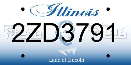 2ZD3791 Illinois License Plate