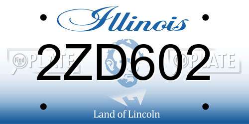 2ZD602 Illinois License Plate