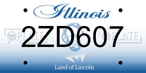 2ZD607 Illinois License Plate