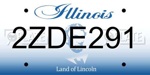 2ZDE291 Illinois License Plate