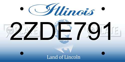 2ZDE791 Illinois License Plate