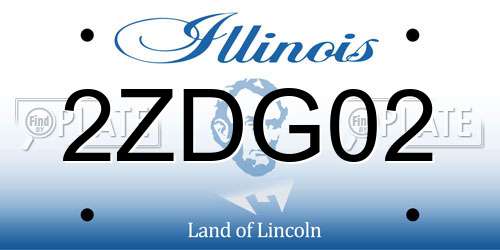2ZDG02 Illinois License Plate