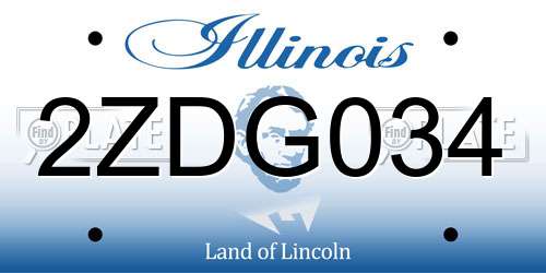 2ZDG034 Illinois License Plate