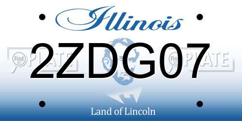 2ZDG07 Illinois License Plate