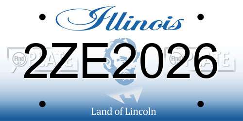 2ZE2026 Illinois License Plate