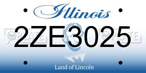 2ZE3025 Illinois License Plate
