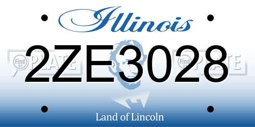 2ZE3028 Illinois License Plate