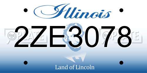 2ZE3078 Illinois License Plate