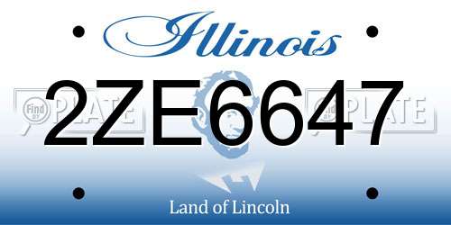 2ZE6647 Illinois License Plate