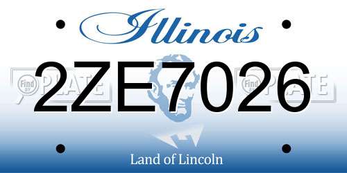 2ZE7026 Illinois License Plate