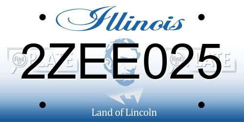 2ZEE025 Illinois License Plate