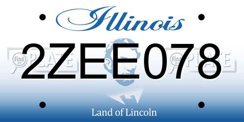 2ZEE078 Illinois License Plate