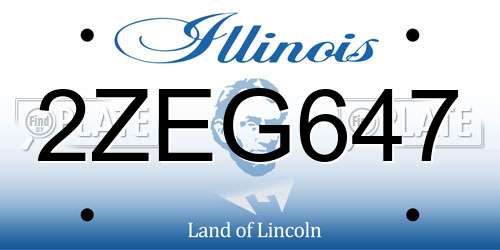 2ZEG647 Illinois License Plate