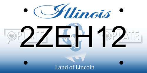 2ZEH12 Illinois License Plate