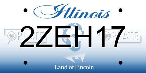 2ZEH17 Illinois License Plate