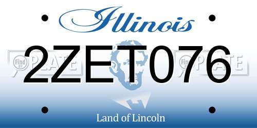 2ZET076 Illinois License Plate