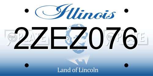 2ZEZ076 Illinois License Plate