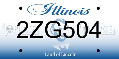 2ZG504 Illinois License Plate