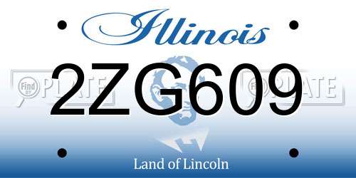 2ZG609 Illinois License Plate