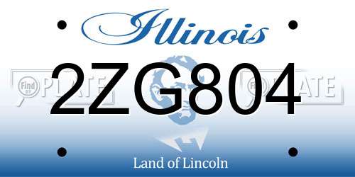 2ZG804 Illinois License Plate