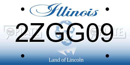 2ZGG09 Illinois License Plate