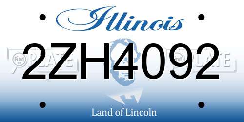 2ZH4092 Illinois License Plate