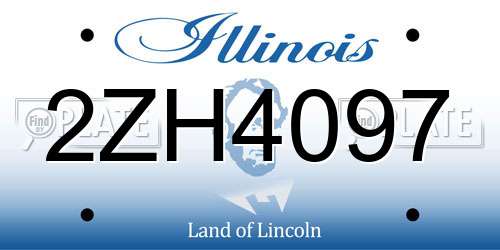 2ZH4097 Illinois License Plate
