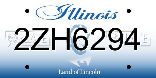 2ZH6294 Illinois License Plate