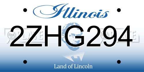2ZHG294 Illinois License Plate